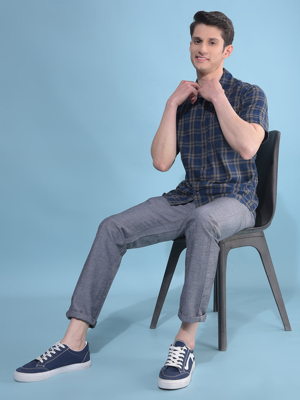 Olive Tartan Check 100% Cotton Shirt-Men Shirts-Crimsoune Club