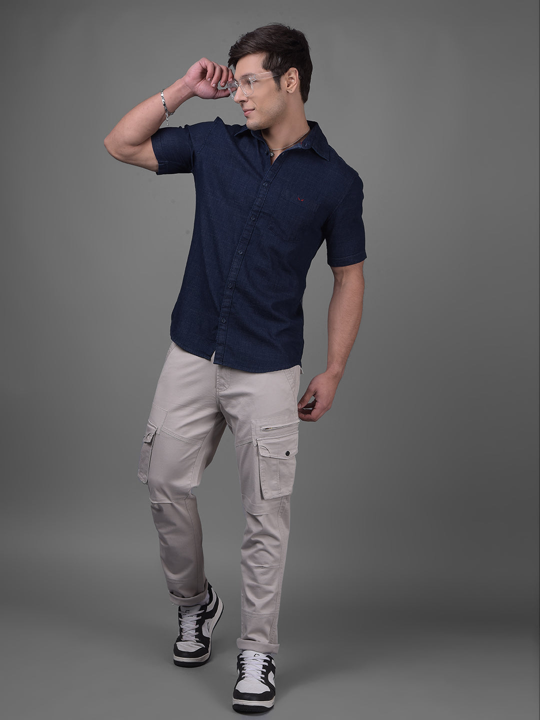 Navy Blue Shirt-Men Shirts-Crimsoune Club