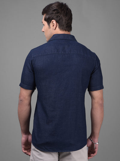 Navy Blue Shirt-Men Shirts-Crimsoune Club