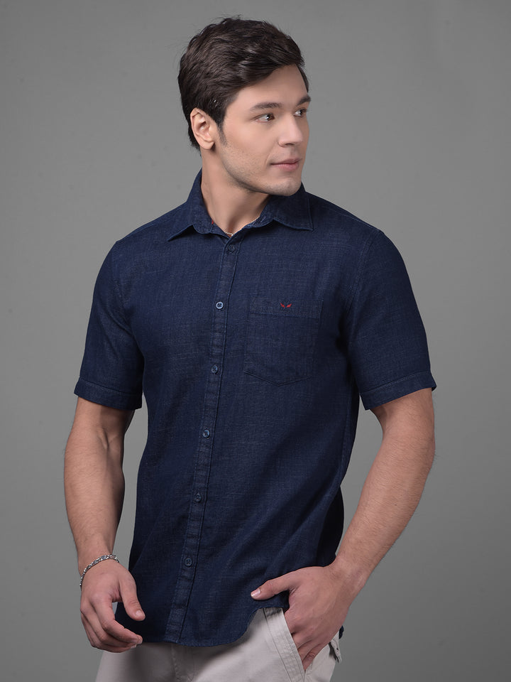 Navy Blue Shirt-Men Shirts-Crimsoune Club