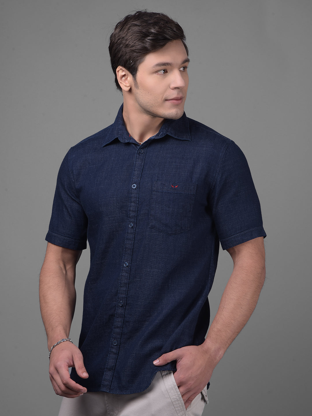 Navy Blue Shirt-Men Shirts-Crimsoune Club