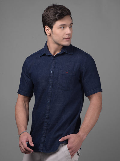 Navy Blue Shirt-Men Shirts-Crimsoune Club