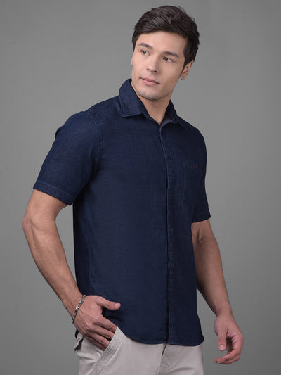 Navy Blue Shirt-Men Shirts-Crimsoune Club