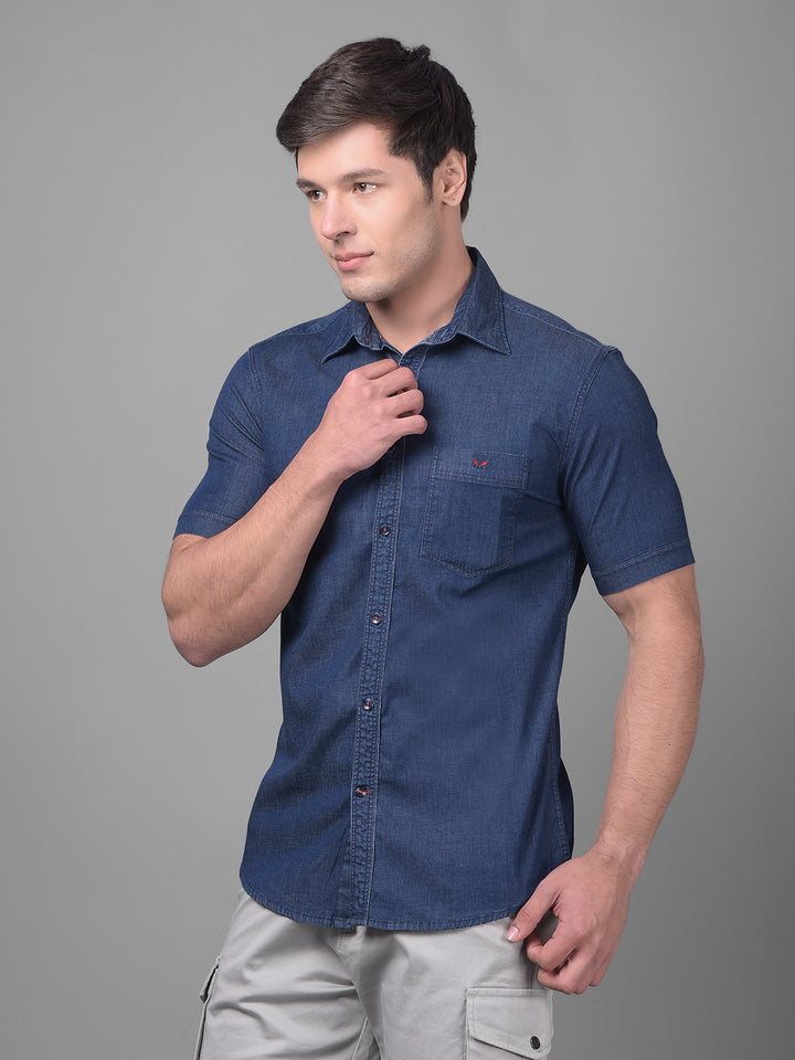 Blue Shirt-Men Shirts-Crimsoune Club