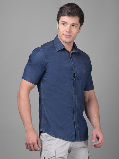 Blue Shirt-Men Shirts-Crimsoune Club