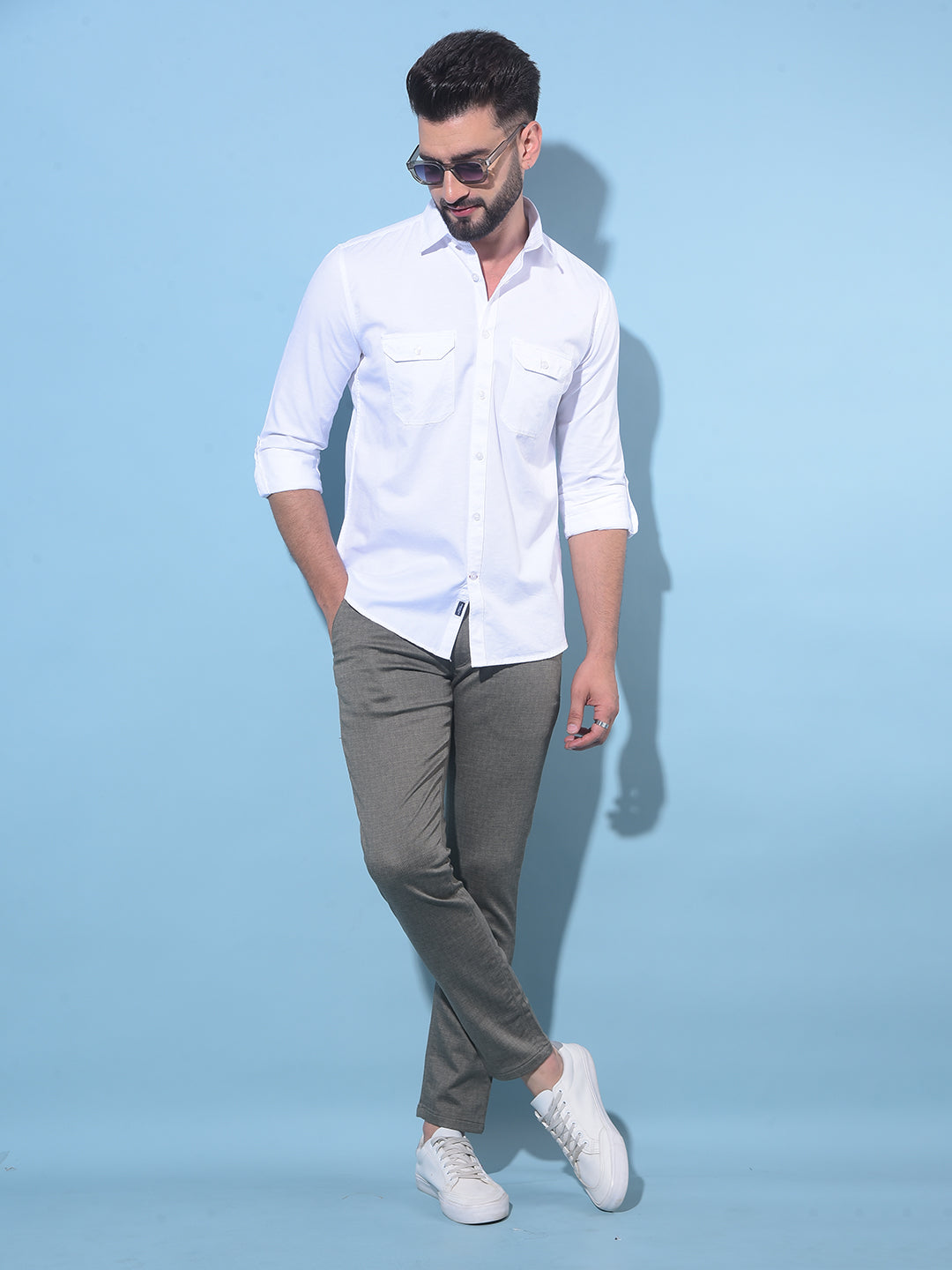 White 100% Cotton Shirt-Men Shirts-Crimsoune Club