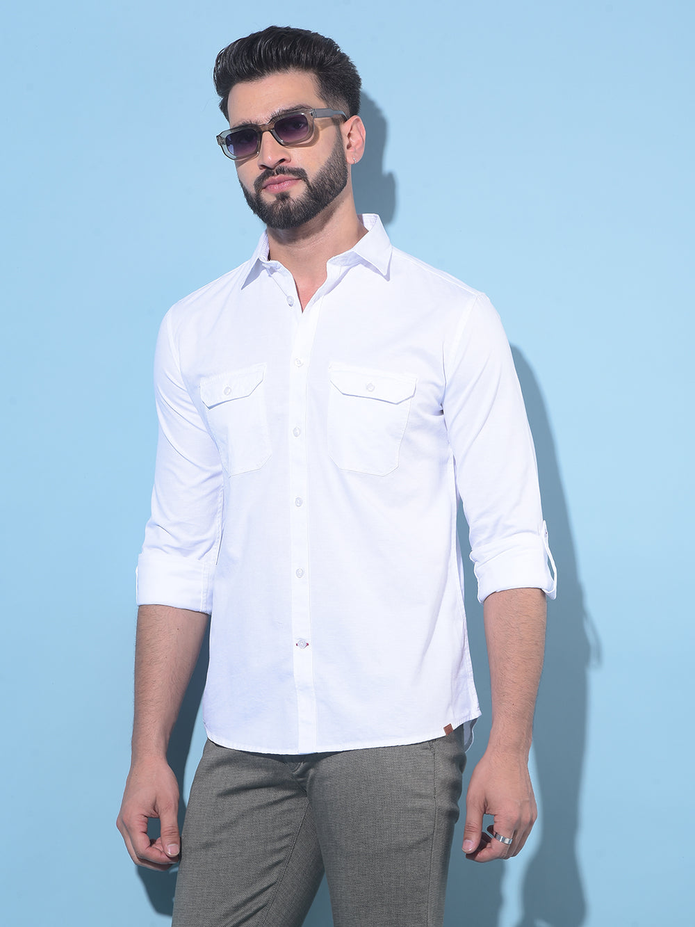 White 100% Cotton Shirt-Men Shirts-Crimsoune Club