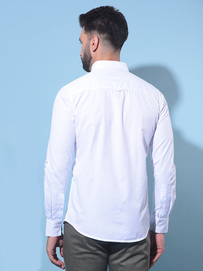 White 100% Cotton Shirt-Men Shirts-Crimsoune Club