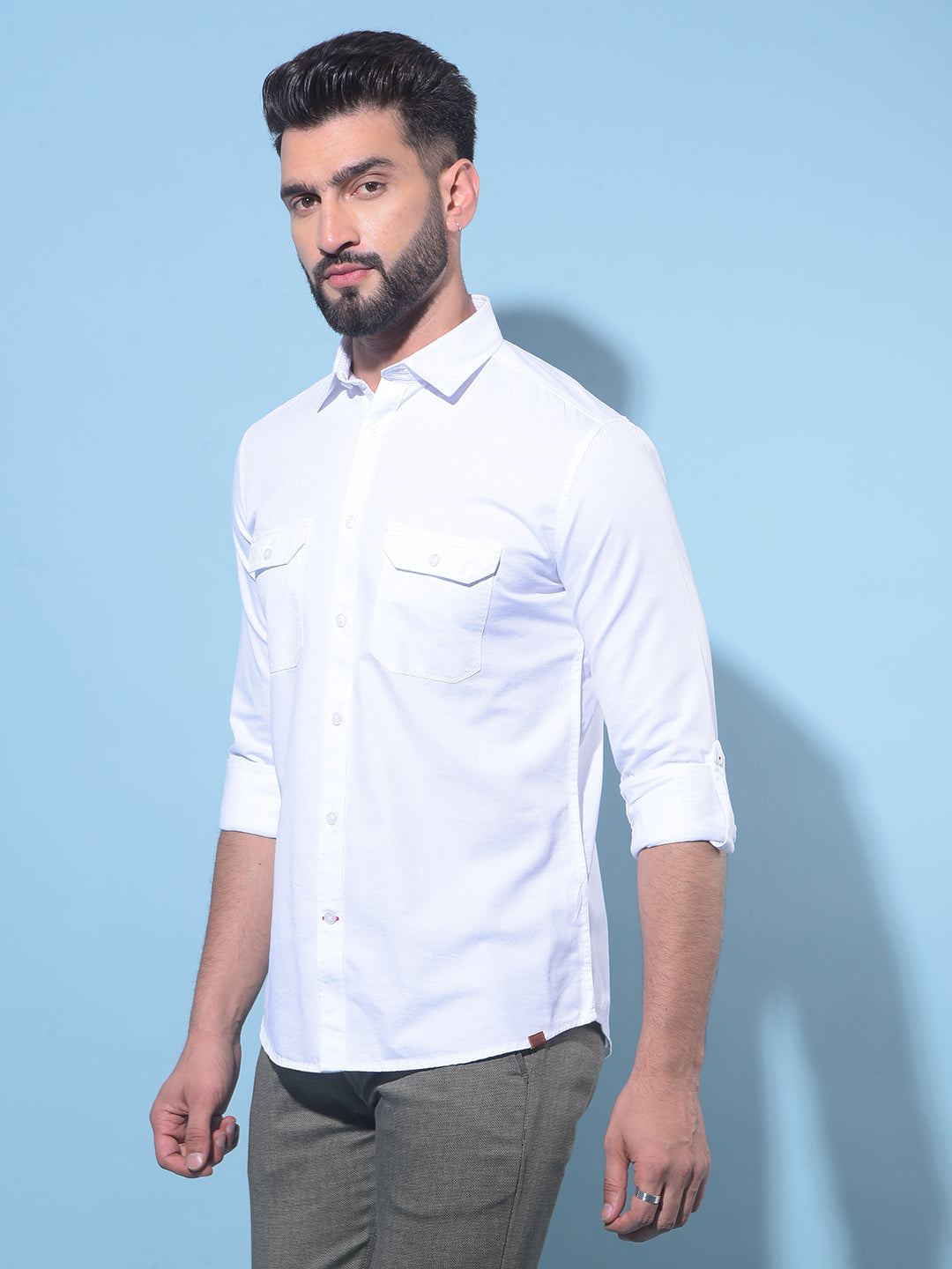 White 100% Cotton Shirt-Men Shirts-Crimsoune Club