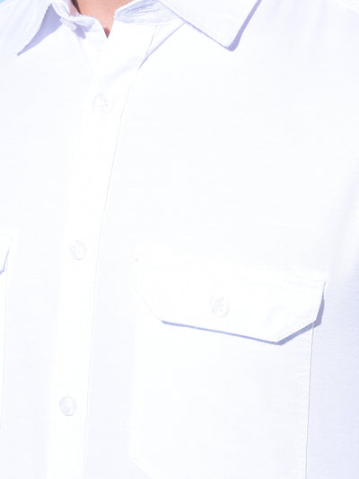 White 100% Cotton Shirt-Men Shirts-Crimsoune Club