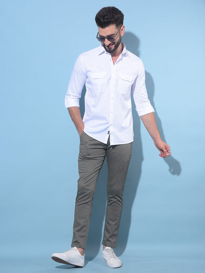 White 100% Cotton Shirt-Men Shirts-Crimsoune Club