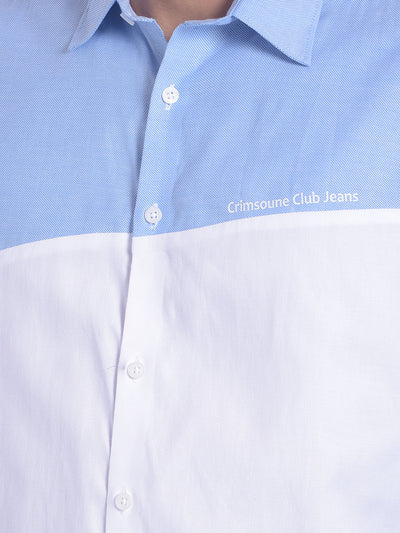 Blue Colorblock Shirt-Men Shirts-Crimsoune Club