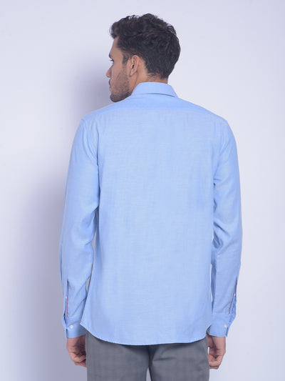 Blue Colorblock Shirt-Men Shirts-Crimsoune Club