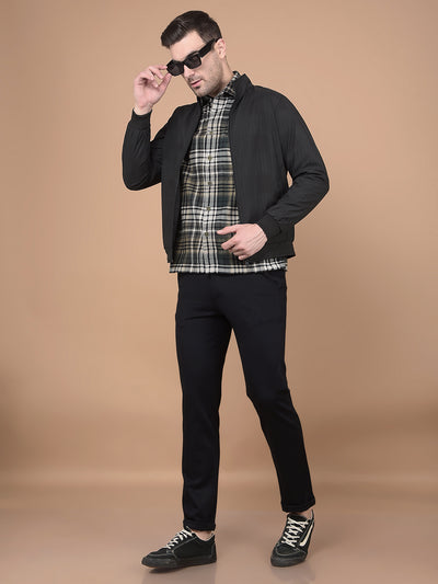 Dark Green Checked 100% Cotton Shirt-Men Shirts-Crimsoune Club