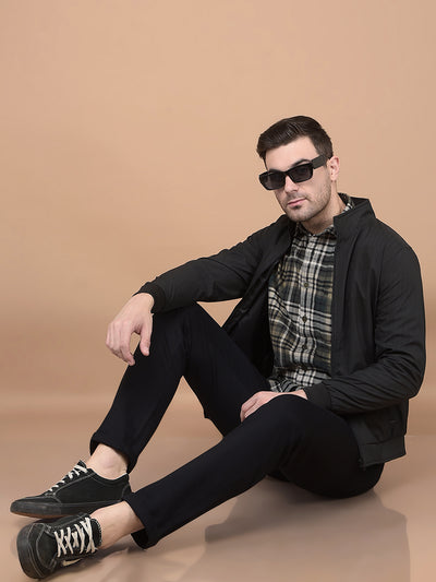 Dark Green Checked 100% Cotton Shirt-Men Shirts-Crimsoune Club