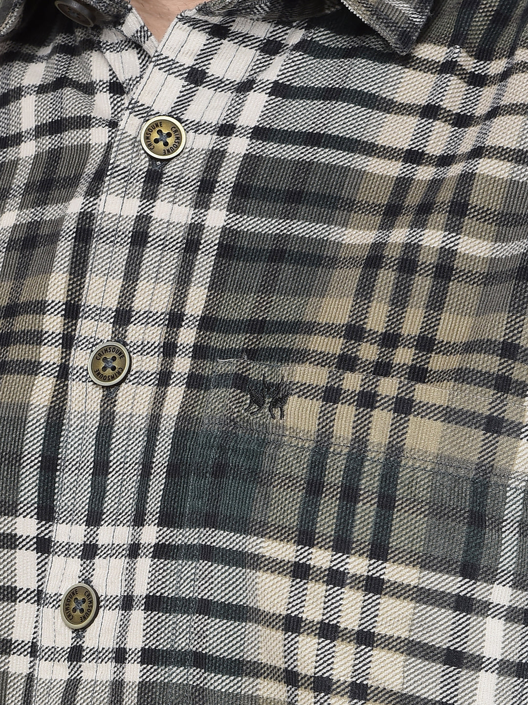 Dark Green Checked 100% Cotton Shirt-Men Shirts-Crimsoune Club