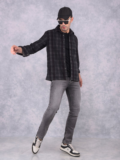Grey Checked Shirt-Men Shirts-Crimsoune Club