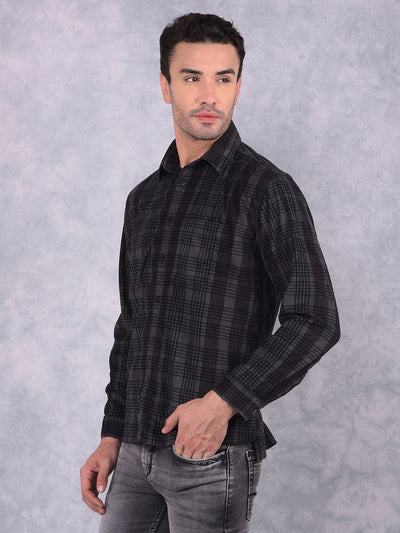 Grey Checked Shirt-Men Shirts-Crimsoune Club