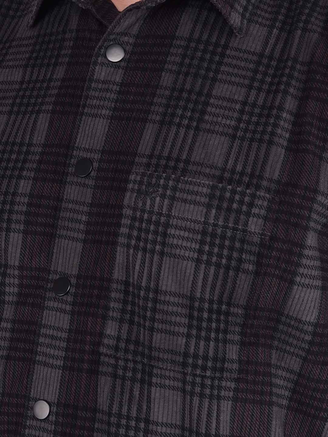 Grey Checked Shirt-Men Shirts-Crimsoune Club
