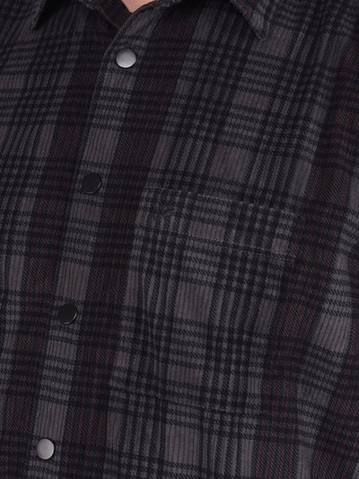 Grey Checked Shirt-Men Shirts-Crimsoune Club