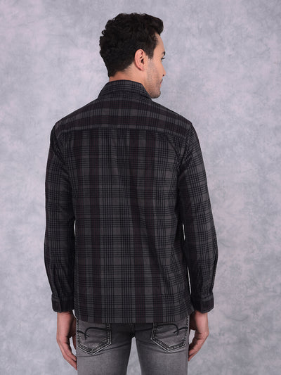 Grey Checked Shirt-Men Shirts-Crimsoune Club