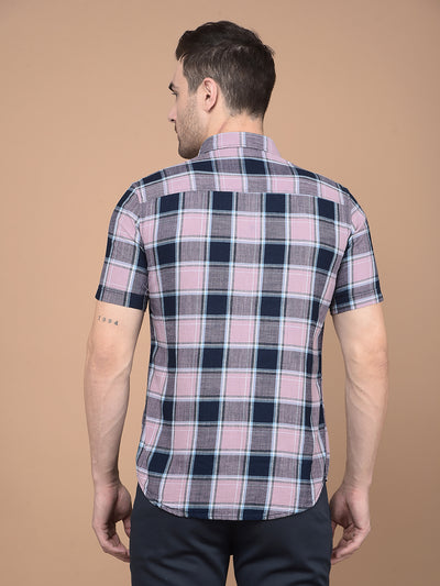 Purple Checkeded 100% Cotton Shirt-Men Shirts-Crimsoune Club
