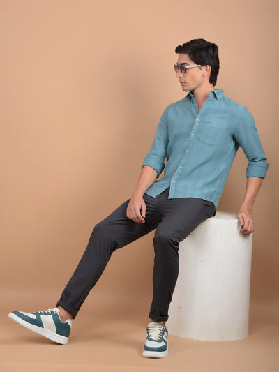Blue Vertical Stripes Shirt-Men Shirts-Crimsoune Club