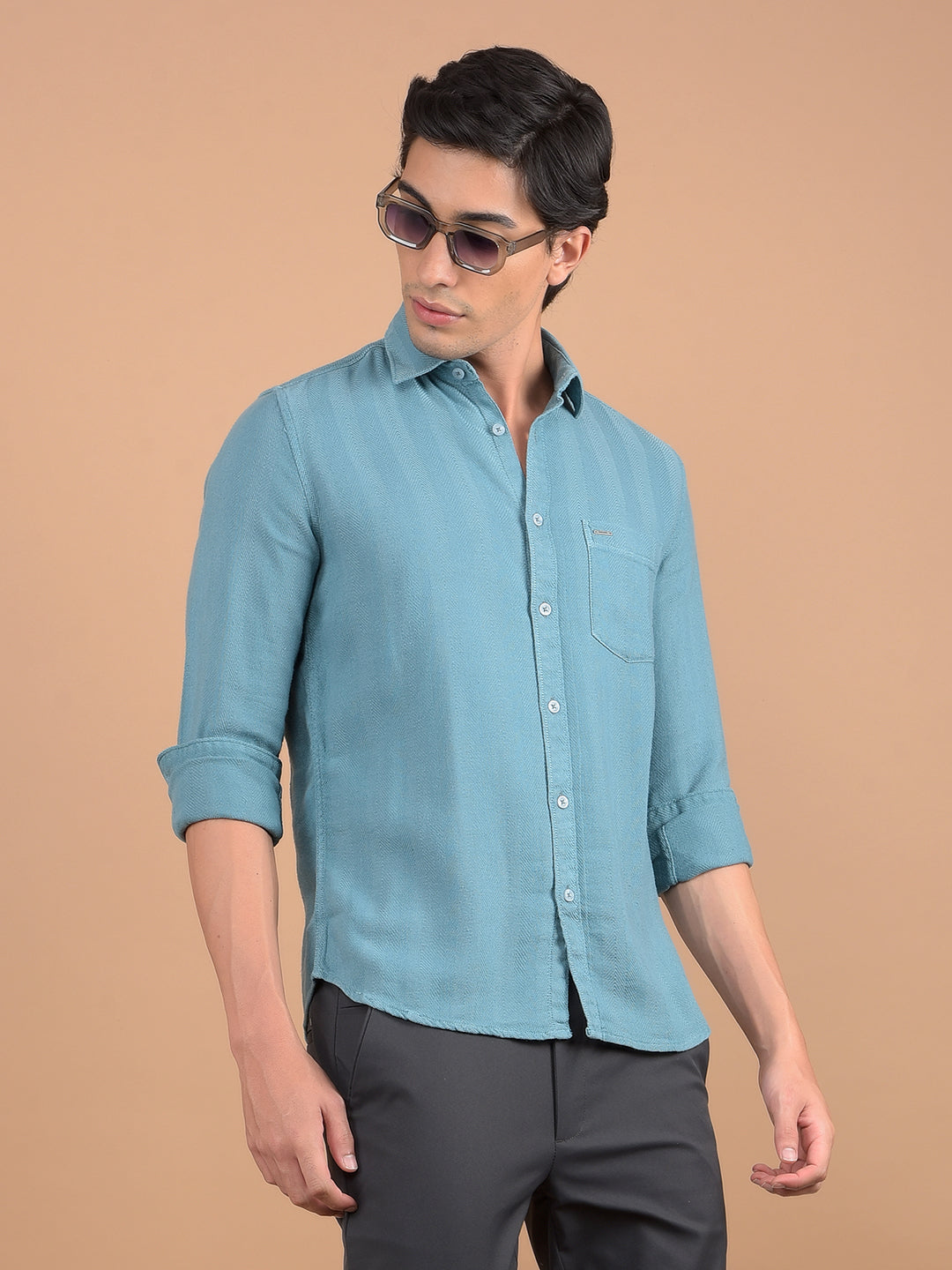 Blue Vertical Stripes Shirt-Men Shirts-Crimsoune Club