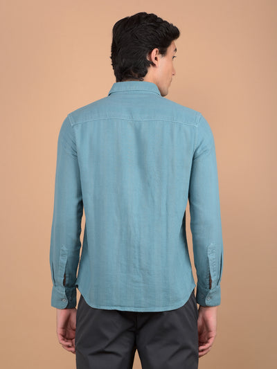 Blue Vertical Stripes Shirt-Men Shirts-Crimsoune Club