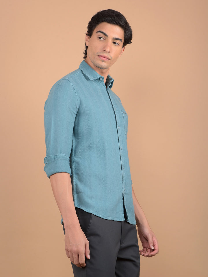 Blue Vertical Stripes Shirt-Men Shirts-Crimsoune Club