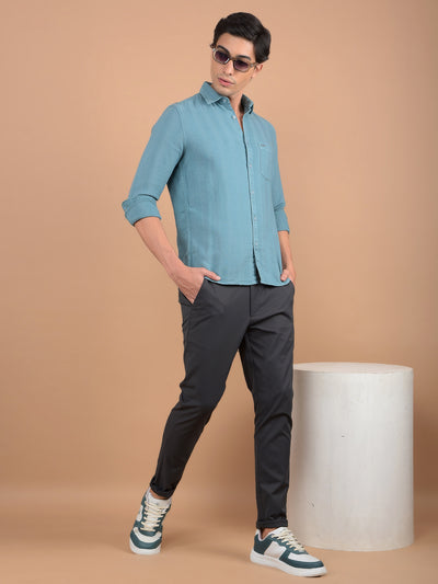 Blue Vertical Stripes Shirt-Men Shirts-Crimsoune Club