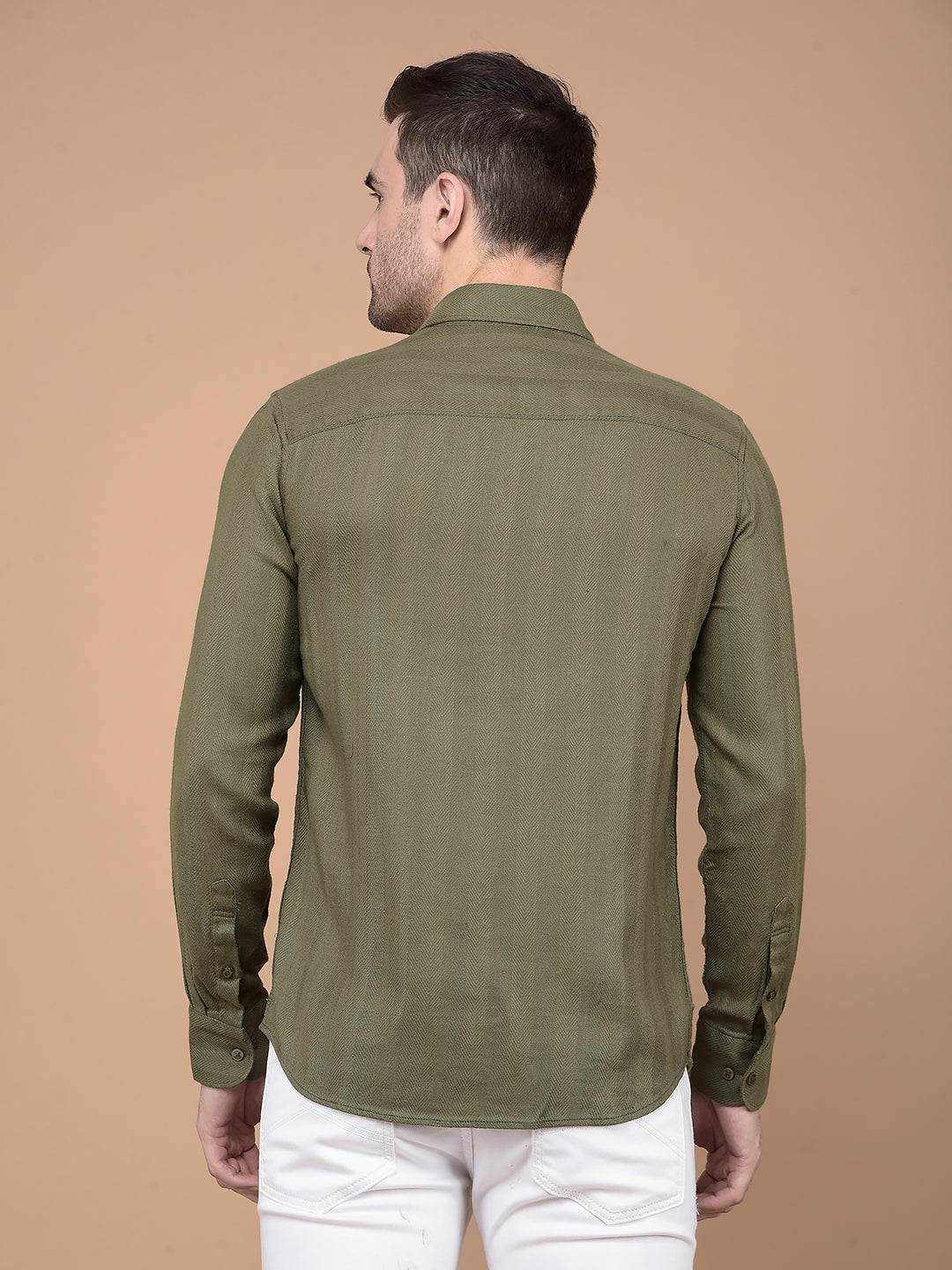 Olive Stripes Shirt-Men Shirts-Crimsoune Club
