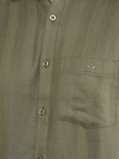 Olive Stripes Shirt-Men Shirts-Crimsoune Club