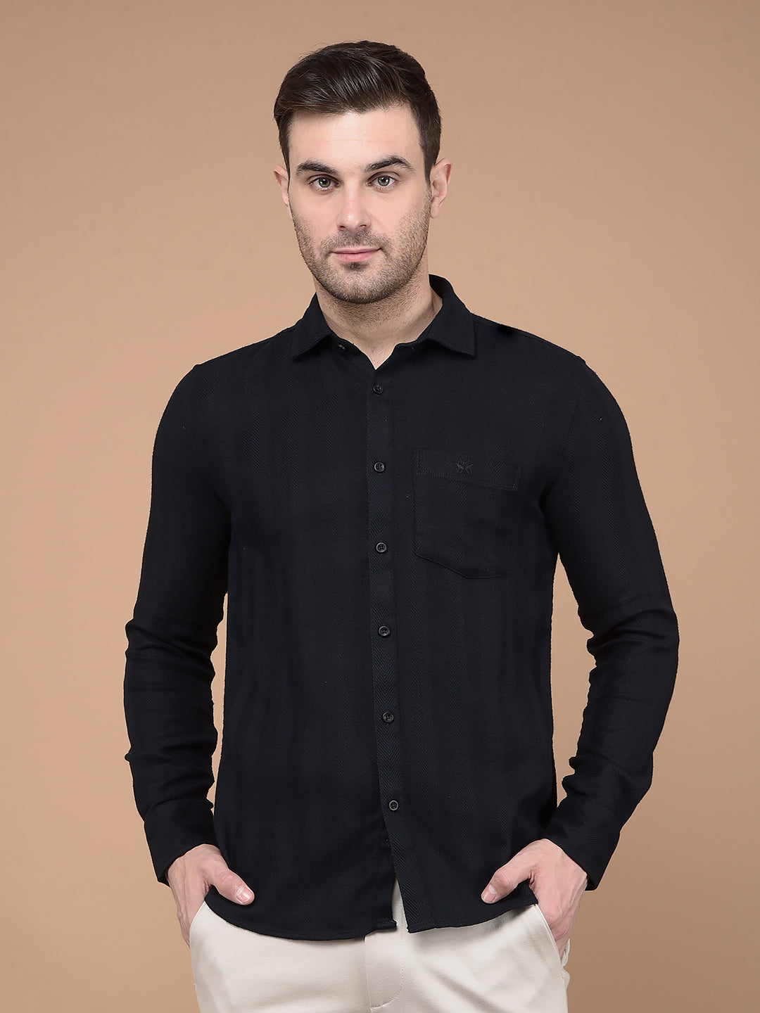 Navy Blue Stripes Shirt-Men Shirts-Crimsoune Club