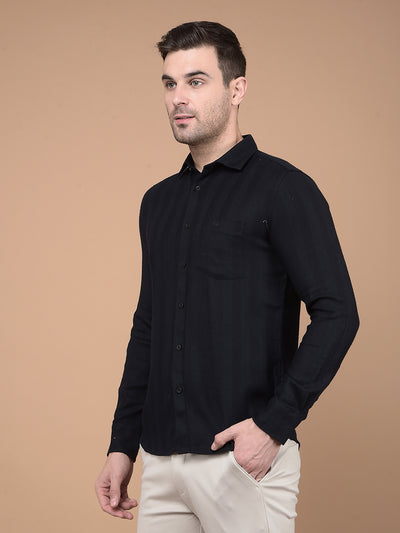 Navy Blue Stripes Shirt-Men Shirts-Crimsoune Club
