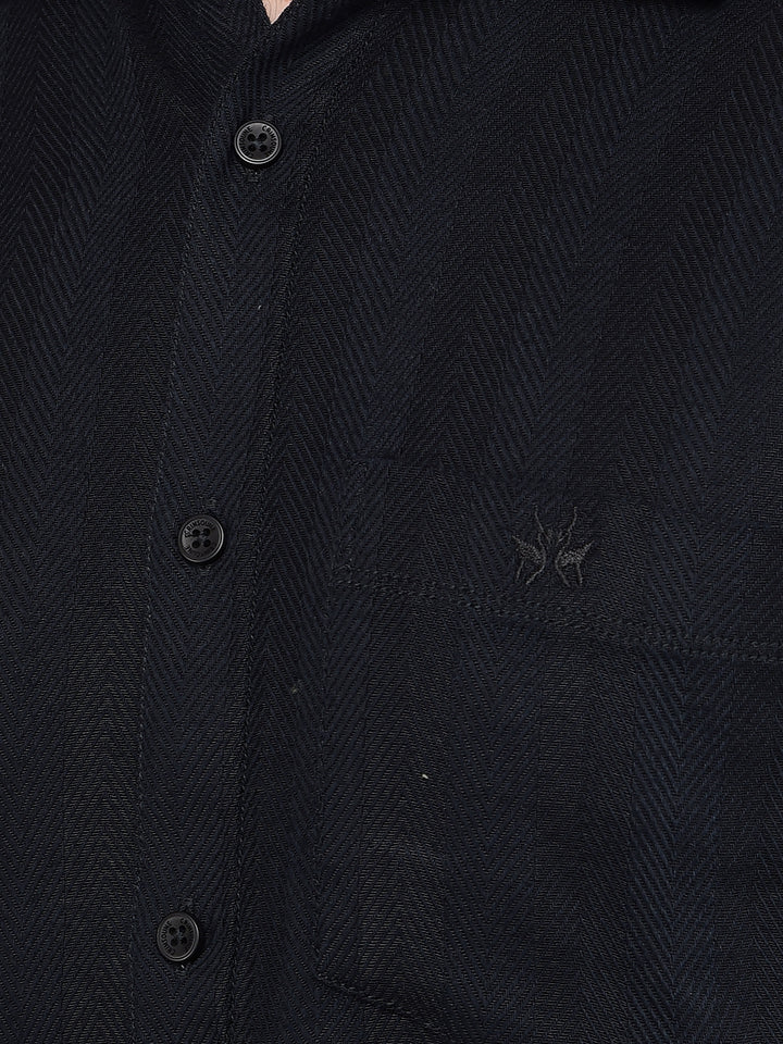 Navy Blue Stripes Shirt-Men Shirts-Crimsoune Club
