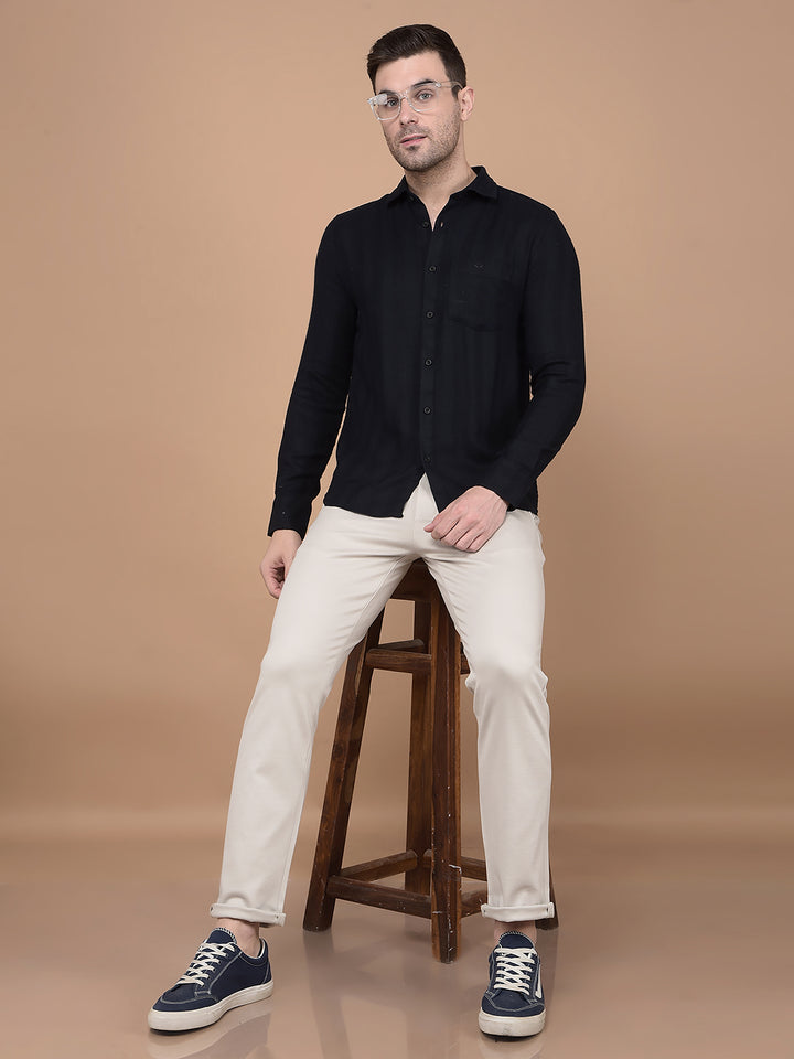 Navy Blue Stripes Shirt-Men Shirts-Crimsoune Club