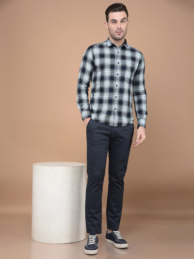 Green Checked 100% Cotton Shirt-Men Shirts-Crimsoune Club