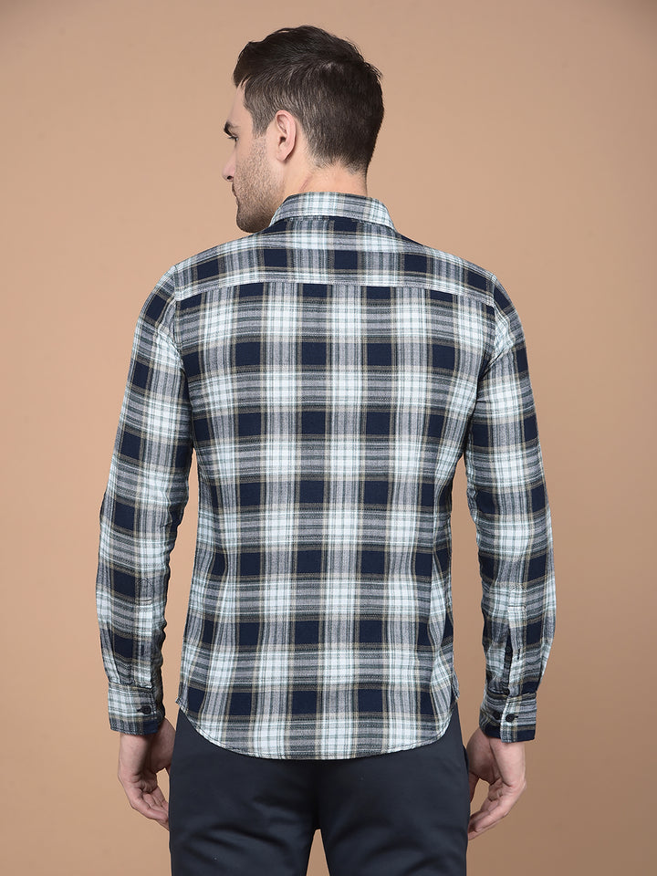 Green Checked 100% Cotton Shirt-Men Shirts-Crimsoune Club