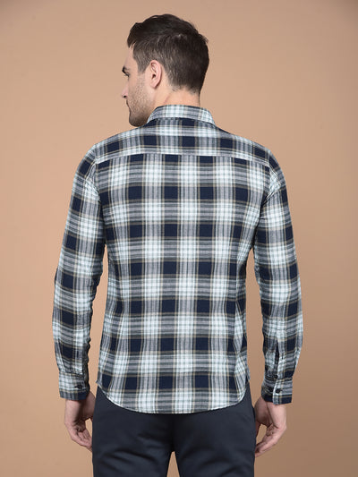 Green Checked 100% Cotton Shirt-Men Shirts-Crimsoune Club