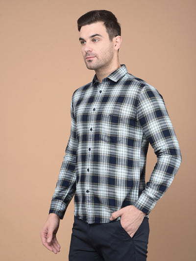 Green Checked 100% Cotton Shirt-Men Shirts-Crimsoune Club