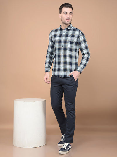 Green Checked 100% Cotton Shirt-Men Shirts-Crimsoune Club