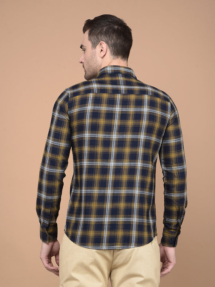 Blue Checked Shirt-Men Shirts-Crimsoune Club