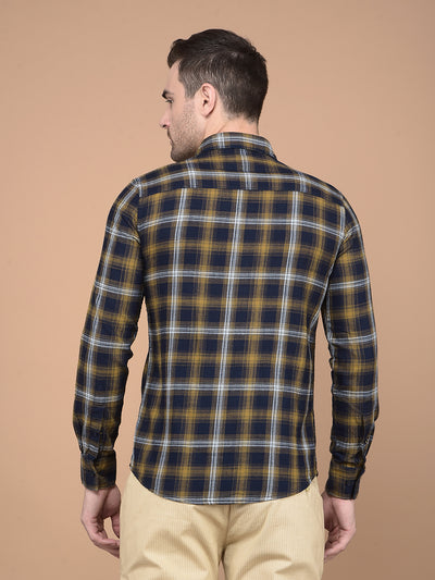 Blue Checked Shirt-Men Shirts-Crimsoune Club