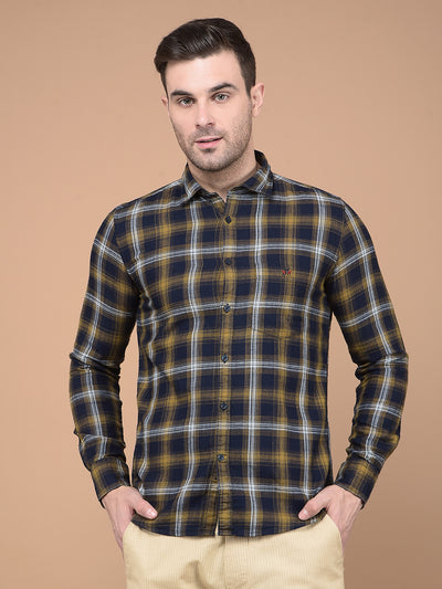 Blue Checked Shirt-Men Shirts-Crimsoune Club