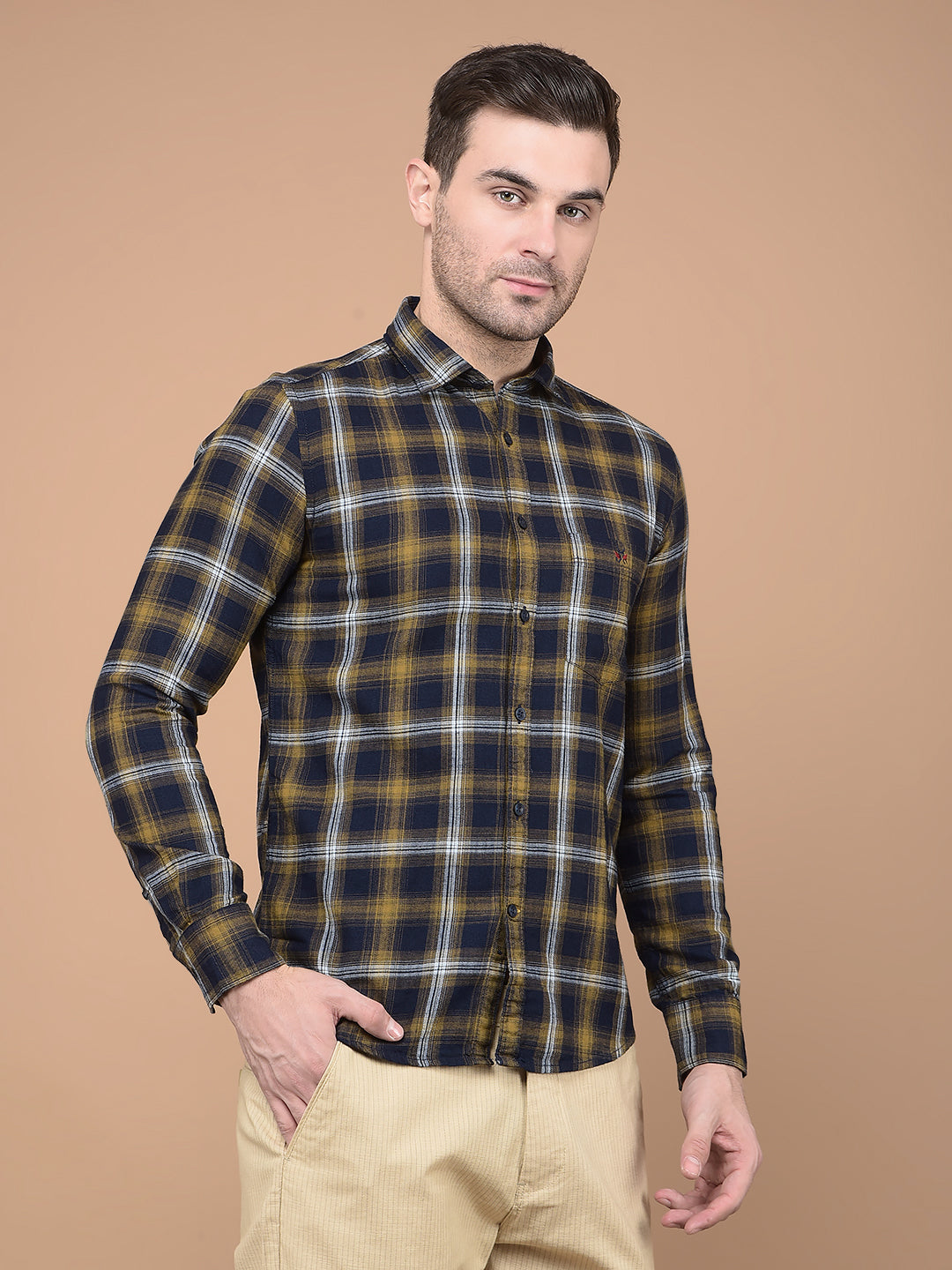 Blue Checked Shirt-Men Shirts-Crimsoune Club