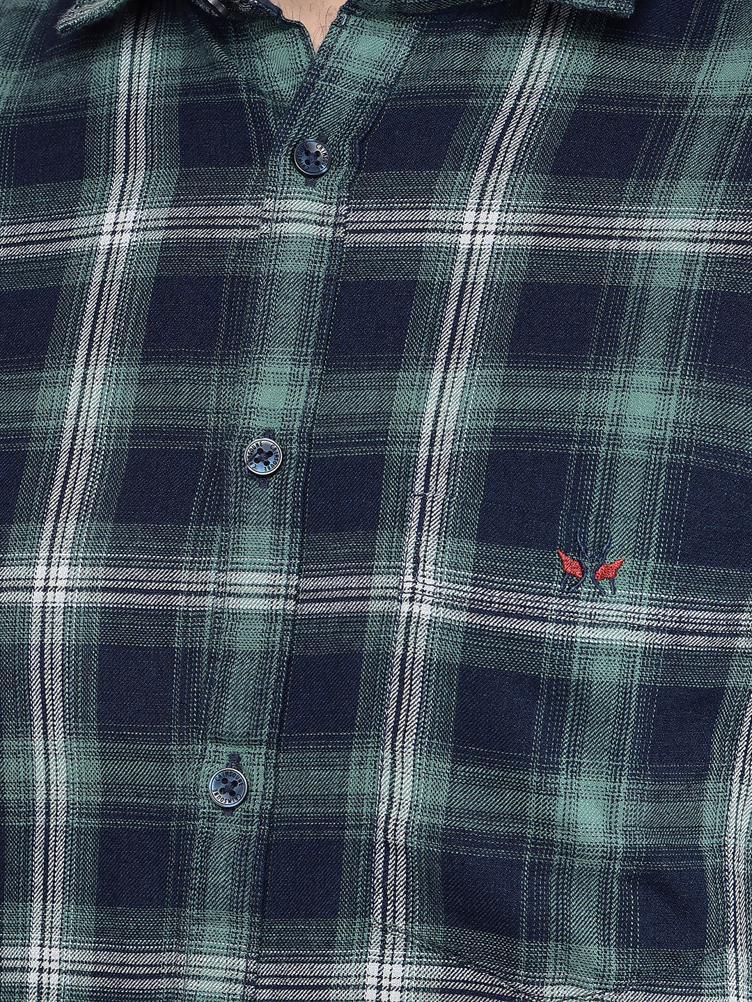 Green Checked Shirt-Men Shirts-Crimsoune Club
