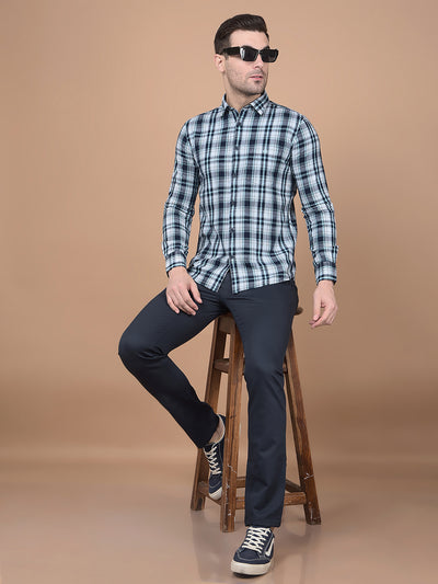 Green Checked 100% Cotton Shirt-Men Shirts-Crimsoune Club