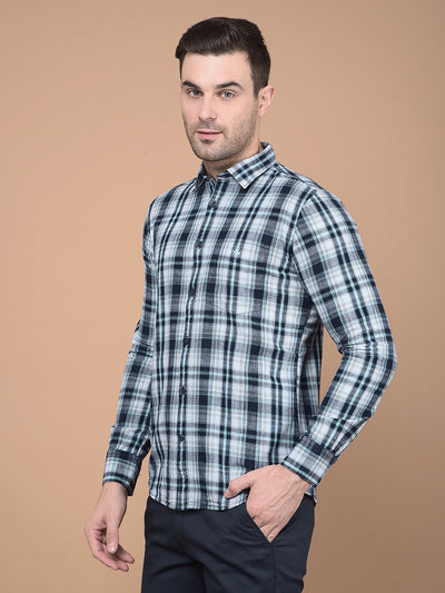 Green Checked 100% Cotton Shirt-Men Shirts-Crimsoune Club