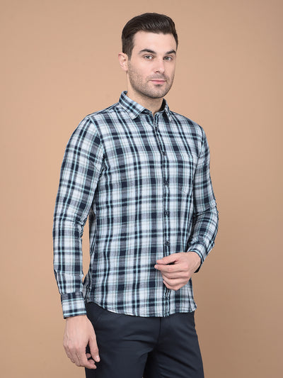 Green Checked 100% Cotton Shirt-Men Shirts-Crimsoune Club